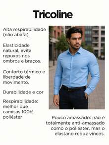 Men's Long-Sleeved Plain Dress Shirt With Buttons For Office And Events, Made Of Cotton And Elastane. - Black - View 4