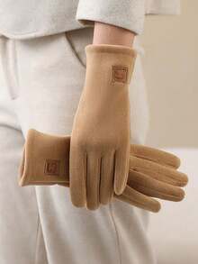 Luvas Femininas de Inverno, Luvas Acolchoadas e Grossas para Proteção contra o Frio Externo, Luvas Quentes de Inverno Femininas, Especialmente Projetadas para Uso no Inverno. Adequadas para Luvas de Tela Sensível ao Toque Femininas. Adequadas para Luvas de Ciclismo e Direção. Com uma Camada de Isolamento de Lã, Estas São Luvas de Inverno para Atividades ao Ar Livre, Luvas de Tela Sensível ao Toque Simples e da Moda que Podem Resistir Efetivamente ao Frio. - Multicolorido - Visão 1