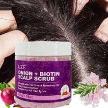 GZE Biotin Onion 2-In-1 Scalp Scrub,Better Than Shampoo, Scalp Bath Level Deep Cleaning, Advanced SPA Wind Deep Sea Salt To Wake Up The Hair Root Breathing, Hair Smooth And Elegant - Purple - View 3