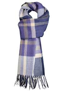 New Plaid Double-Sided Tassel Warm Scarf, Unisex Versatile, Suitable As Teacher/Student Birthday Gift, Long Neck Warmer, Casual & Elegant, Japanese/Korean Style - Blue - View 3