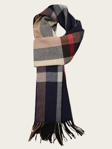 Classic Plaid Scarf, Versatile Boyfriend Gift, High-Quality Reversible Warm Scarf For Men And Women, Suitable For Autumn/Winter - Red - View 4