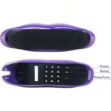 Corded Landline Phones For Home Funny Novelty Lip Phone Gift Wired Mouth Telephone Real Landline Home Office Telephones Furniture Decor Purple - Màu tím - Xem 6