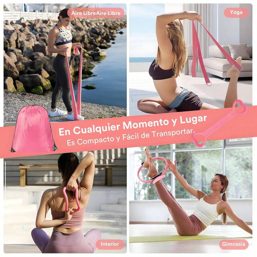 13PCS Pilates Kit, Juegos de Equipos de Fitness para el Hogar, 9.8 Inch Pelota de Yoga, Bandas de Resistencia, Anillos de Tensión, Anillos de Masaje, Equipo de Fitness Portátil