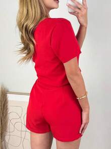 Women's Tailored Set - Premium Style And Comfort - Red - View 2