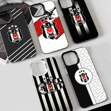 1PC Funda de Teléfono B-Besiktas B-BJK Carcasa IMD color plata para 17 16 15 14 13 12 11 Pro Max Plus Anticaída Parachoques Duro - Z4 - Ver 3