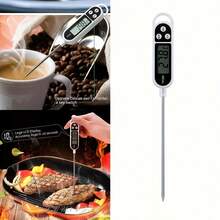 Termómetro digital de alimentos TP300 con sonda de acero inoxidable y pantalla LCD grande - Termómetro de carne de fácil lectura para cocinar, asar a la parrilla, horno, cocción a baja temperatura - Termómetro a batería con escala °C/°F, compatible con hornos y termómetros inteligentes (sin otros accesorios) - Multicolor - Ver 8