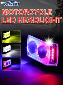 GLANBERT Motorcycle LED Lens Light, Motorcycle LED Light Bar Auxiliary Light, Super Bright Dual Lens Light, Multiple Color Modes, Universal Fit For Motorcycle, Electric Bicycle, Car, Truck, Enhanced Long-Range Visibility - Multicolor - View 9