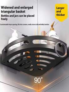 1/2pcs Bathroom & Kitchen Corner Shelf - Durable ABS Material Bathroom Storage Rack, Suitable For Sink, Kitchen, Toilet And Shower, Space Saving, Easy Installation, Sturdy, Bathroom Accessories Wall Mounted Lightweight Plastic Self-Adhesive Triangular Bathroom Corner Rack, Multifunctional, No Drilling, With Shower Caddy, Shampoo And Shower Gel Holder, Bathroom Organizer, Bathroom Cosmetics Storage Rack