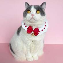 Christmas New Pet Bandana Collar, Cute Cat Christmas Accessory, Dog Neck Scarf Red Reindeer - Multicolor - View 2