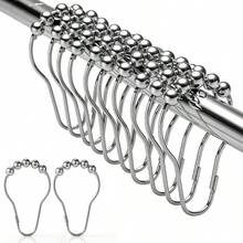 12 Pcs Shower Curtain Hooks, Stainless Steel Shower Curtains Rings Bath Curtain Rings For Bathroom Curtains Rods - 12 - View 1