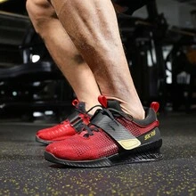 Professional Weightlifting Shoes For Men, Deep Squat & Deadlift Shoes, Indoor Fitness Shoes For Women, Comprehensive Training Shoes For Strength & Barbell Leg Exercises - Red - View 5