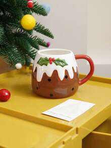 CMYD Studio 1 件 320 毫升圣诞手绘姜饼人陶瓷杯，多个姜饼人和滑雪形状设计，适合圣诞节家庭聚会、晚餐、咖啡、茶和返校节日礼物 - 彩色 - 查看 11
