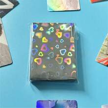 Laser Star Photocard Sleeves Ultra Thick Sleeves Idol Photo Cards Protector Trading Cards Shield Cover Newest Laser Heart Postcards Card Sleeves (Unsealable)