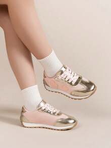 Girls' Heart-Shaped Pink Princess Casual Sneakers, Breathable & Comfortable, Suitable For Outdoor, Daily Wear, And Children's Sports - Pink - View 15