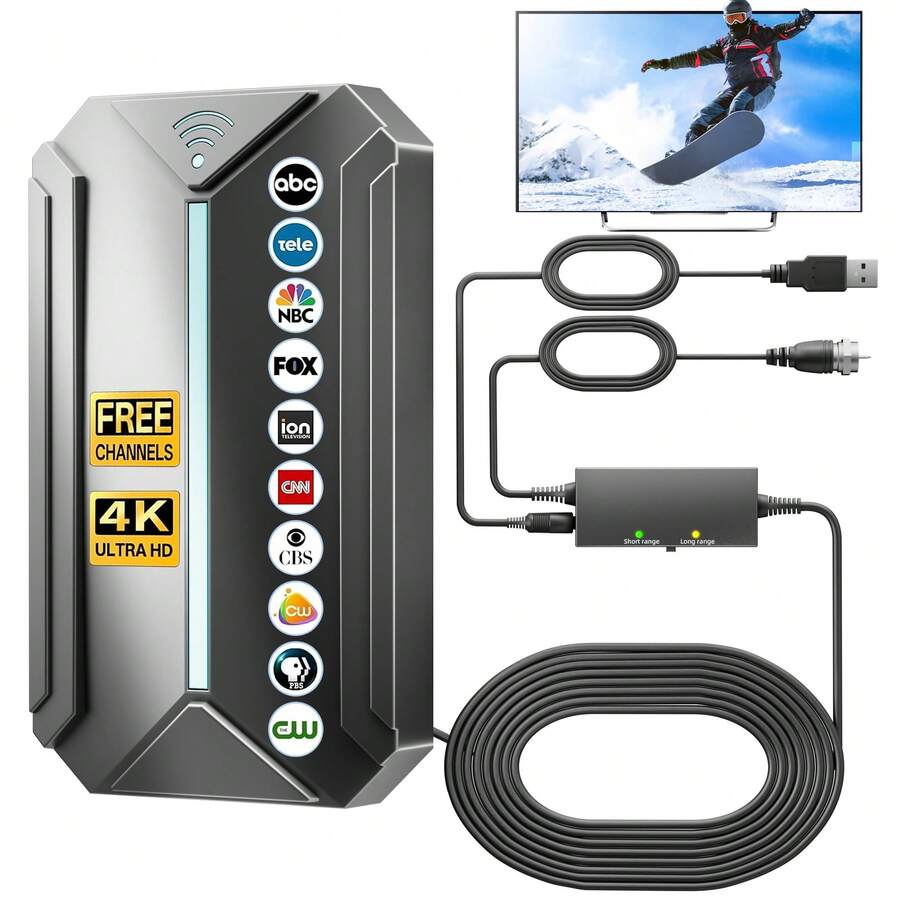 ✨2026 TV Antenna Indoor Antenna For Smart TV Long Range Reception HD Digital Antenna Outdoor With Amplifier Signal Booster For Local Channels Supports 4K 1080p|Enhanced Design|Christmas & Halloween Gift|Patio Party|Summer Home| Autumn & Winter Heartwarming Gift|Suitable For Pet-Owning Households|Newly Upgraded Thickened Edition|Thanksgiving Day|Celebration Gifts|NYE Party Gifts|Lunar New Year 2026|New Year's Eve|Valentine's Gifts|Romantic,Cute,Personalized/Custom,Love You More,Love Yourself,Gift For Mom/Friend,Love Collection,Valentine's Drop,Galentine's Day,Gift For Him/Her,Anniversary Gift,Date Night|Made Me Buy It: Must-Haves To Stock Up On✨ - Black - View 1