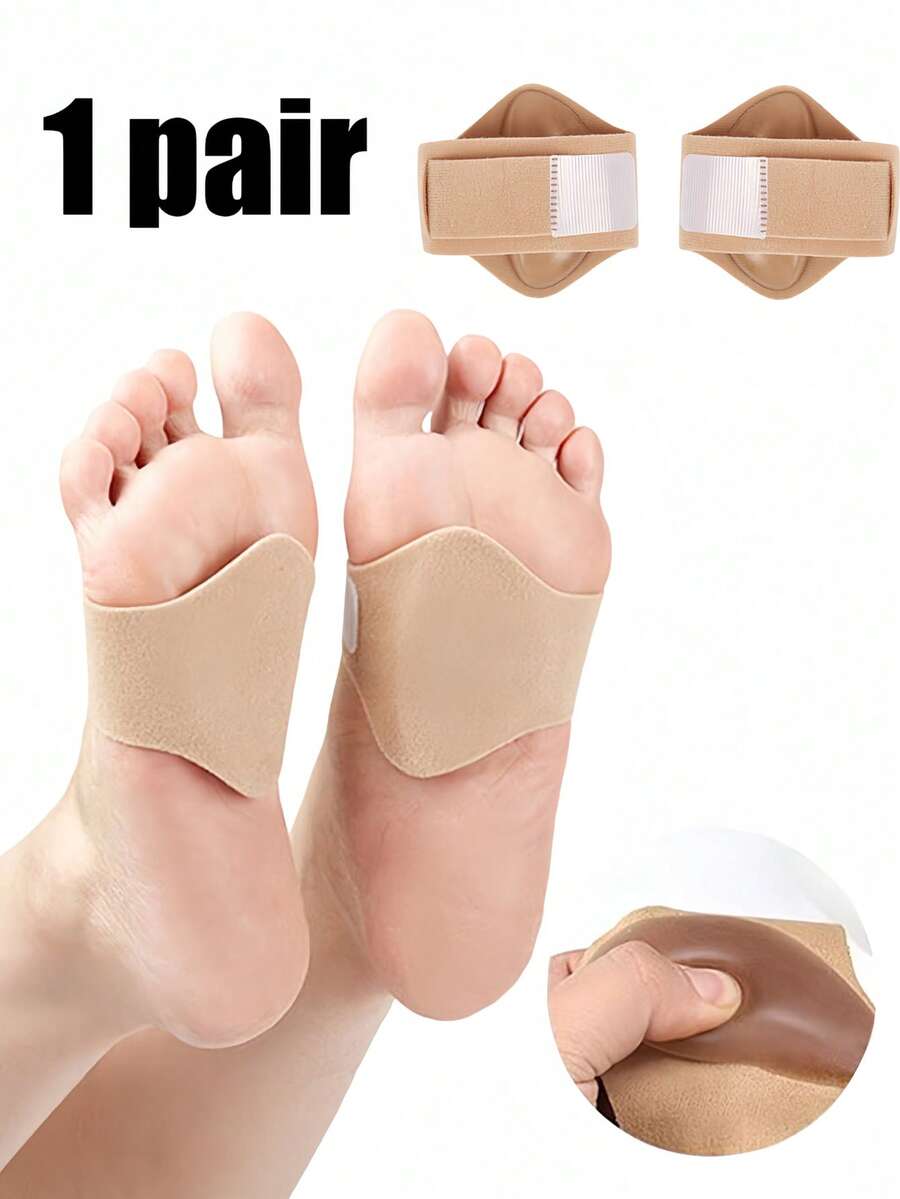 QKC 1双足弓支撑魔术贴足弓垫，可调节半码鞋垫，减震防滑，适合旅行和居家使用