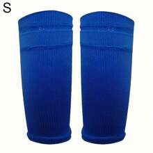 1 Pair Football Shin Guards With Leg Warmers, Breathable Soft Dual-Layer Leg Protection Equipment With Pocket, Soccer Sports Gear - Multicolor - View 13