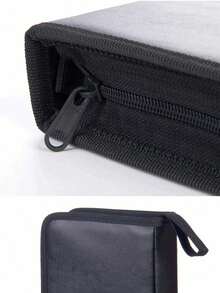 1个80片装便携式光盘收纳袋，CD/DVD收纳整理盒，媒体便携包，蓝光光盘收纳袋，手提包，黑色皮革钱包式收纳环，CD车载CD收纳袋，保护套收纳袋，大容量硬塑料DVD盒，便携式拉链光盘盒/收纳盒，适用于汽车、家庭和旅行 - 彩色 - 查看 8