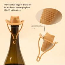 创意牛仔帽造型硅胶酒塞，硅胶食品保鲜密封圈，酒塞 - 彩色 - 查看 6