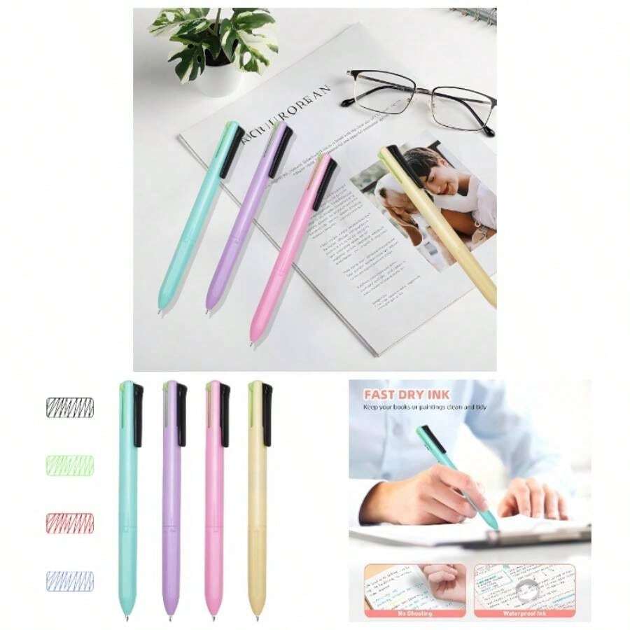 Multicolor Ballpoint Pen 0. Multicolor Pen In One, 4 - In - 1 Colored Pens, 4 Color Retractable Pen In One, Colorful Ink, Ballpoint Pens Planner Journaling, Assorted Ink, 4 - Count - Nhiều màu - Xem 1