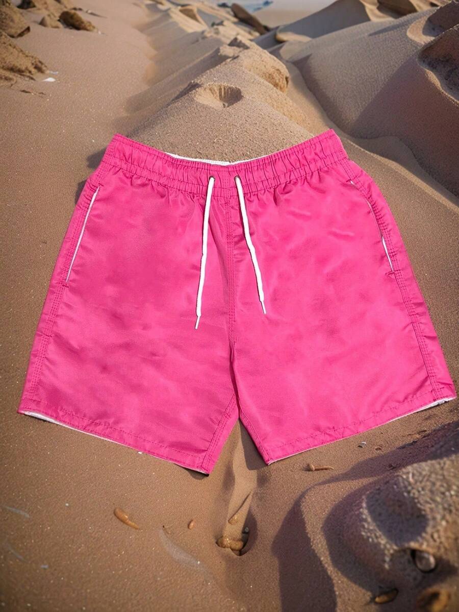 Men's Gym Shorts, High-Stretch, Smooth Tactel Fabric. - Pink - View 1