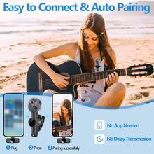 Wireless Lavalier Microphone For IPhone, IPad And Type-C, With Ultra-Low Latency Noise Cancellation Design, Plug And Play, Suitable For Video Shooting, Content Creation, Podcasting, Gaming And More - Black - View 4