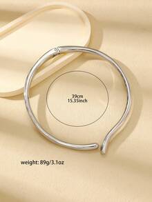 1 pieza Collar gargantilla elegante de aro liso minimalista dorado, joyería personalizada