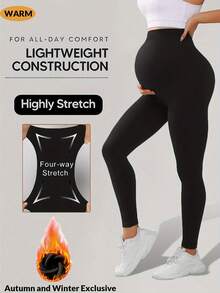 半双装孕妇冬季保暖连裤袜，大腰设计，适合孕妇穿着，保暖内衬，可在5-20°C温度下保暖，时尚简约