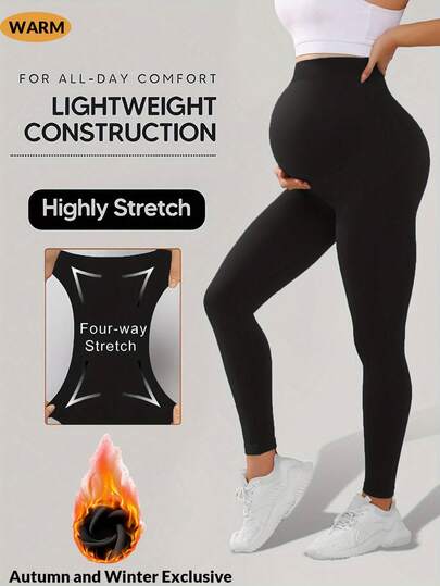 半双装孕妇冬季保暖连裤袜，大腰设计，适合孕妇穿着，保暖内衬，可在5-20°C温度下保暖，时尚简约