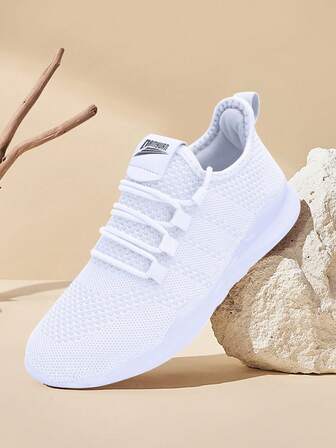 男士时尚运动鞋街头风个性化户外防滑跑步鞋轻便舒适健身鞋 白色