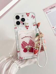 1 Cặp Ví đựng thẻ trong suốt họa tiết anh đào kèm vòng đeo tay hình dâu tây, Ốp điện thoại chống sốc dày tương thích với iPhone 17/17 Pro, 15 Pro Max, 16/16 Pro/16 Pro Max, 16 Plus, 15 XR, 7/8, 15 Pro Max, 12 Pro Max, 13 Pro Max, 14 Pro Max, 13, 14, 11, 12, 14 Plus, 11 Pro, XS, XR, 7/8 Plus, 8 GES2, A134G, A22, A21S, A514G, A52, S22 Ultra, A335G, Tương thích với Redmi 10, Tương thích với Redmi Note 11 4G, Tương thích với Redmi 11 Lite, A53, A14, A23, S23 Ultra, S24, A14, A15, S23, A73 - Nhiều màu - Xem 2