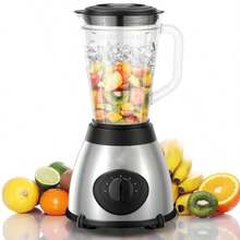 Batidora para batidos, batidora de cristal de 1000 W para encimera de cocina con vaso de cristal de 1,4 l, triturador de hielo o zumos, batidos, postres. - Negro - Ver 10