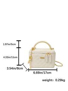 New Minimalist Handheld Box Bag, Shoulder & Crossbody Bag - Beige - View 3