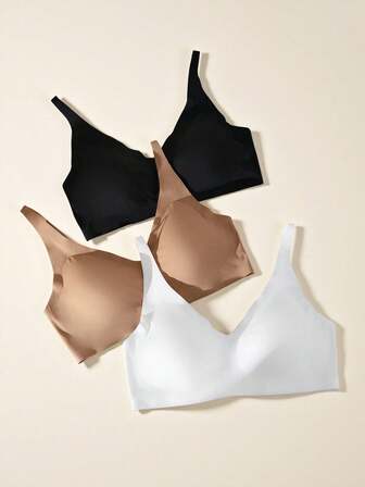 Snug Zone 3件装女士无钢圈基础款无缝文胸