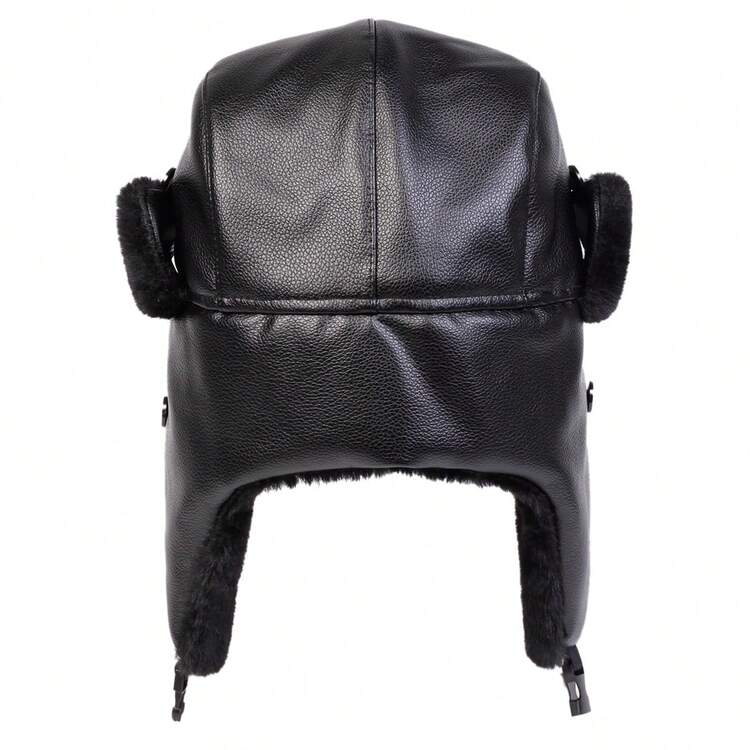 1 pièce Casquette bomber noire pour homme, casquette décontractée à doublure thermique et protection solaire réglable, convient pour le printemps/l'automne, les activités extérieures, les voyages, la plage, les fêtes - Noir - Voir 4