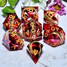 Resin Polyhedral RPG Dice (7 Pieces) - Hand Role-Playing/Desktop Game Dice & Holiday Birthday Gifts - Multicolor - View 11