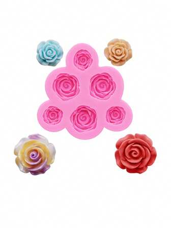 1 st rosa flytande silikonmaterial silikonform realistisk rosblomma hartsform för att tillverka huvudbonader, skor, väskor, telefonskal, dekorativa accessoarer