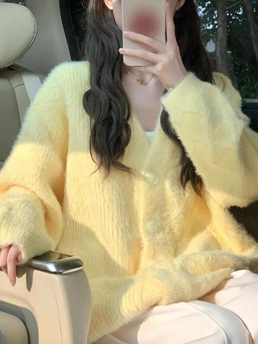 Women Sweaters - Pale Yellow - View 1