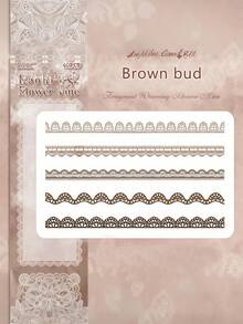 30张/包 复古花卉白色蕾丝贴纸，随机款式，手工DIY装饰剪贴簿相册工艺品，杂物日记装饰，DIY日记装饰标签贴纸 - 白色 - 查看 8