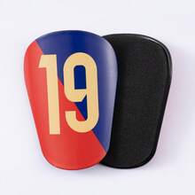 1 Pair Mini Master Red & Blue Diagonal 19 Number Football Shin Guards, Adult Clip-On Leg Protectors - Thick & Durable Mini Football Shin Pads, Suitable For All Seasons - Multicolor - View 12