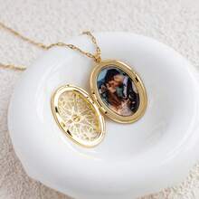 Custom Photo And Text Engraved Heart Locket Necklace,Personalised Photo Heart Pendant,Custom Valentine's Day,Birthday Gift,Mom Gift Necklace,Your Photo Jewellery - Style5 - View 6