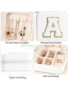 Caja de almacenamiento de joyas, caja de almacenamiento de joyas multifuncional para viajes, caja de almacenamiento de joyas pequeña para anillos, collares y aretes, esencial para vacaciones, fiestas y cruceros, regalo para damas de honor, regalo personalizado para mujeres, esposas, madres, caja de accesorios de joyería, mini caja de joyas para viajes y uso diario Bolsa de maquillaje Bolsa de maquillaje Bolsa de cosméticos Bolsa de aseo Artículos esenciales para viajes Artículos esenciales para cruceros Artículos esenciales para vacaciones para hombres y mujeres - Multicolor - Ver 3