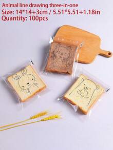 50/100pcs Christmas Treat Bags - Self-Sealing, Disposable Opp Candy & Cookie Pouches With Festive Cartoon Designs For Holiday Gifting - Multi-specification - View 22