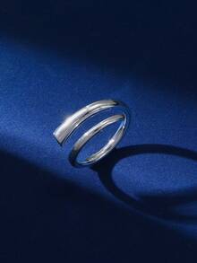 1pc Minimalist Modern Style Copper Spiral Gold Color Ring For Women - Spiral Ring - View 1