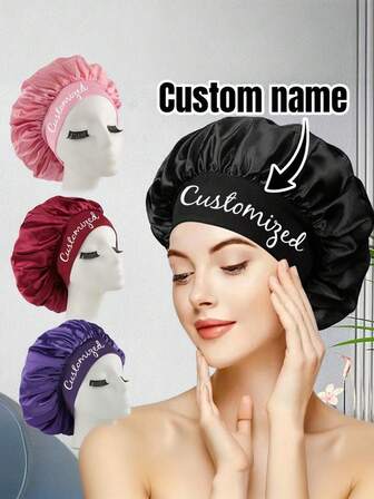 2 piezas/4 piezas Diadema de borde ancho con alta elasticidad personalizada, gorro de ducha, gorro para el cuidado del cabello, gorro para dormir, regala a tu favorita