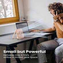 Koonie USB Desk Fan, Strong Wind Ultra Quiet Small Personal Fan With 180° Tilt Folding And 3 Speeds Adjustable, USB-C Corded Powered Mini USB Fan For Office Desktop Bedroom, NO BATTERY - ColorC - 查看 2