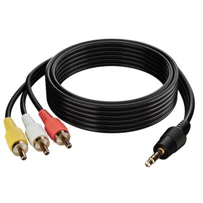 3.5mm To RCA Camcorder Handycam Audio Video Output Cable 2 Ft, 1/8'' TRRS To 3 RCA Adapter Male Stereo AUX Cord AV TV Cable Replacement For Smartphones, MP3,DVD,Tablets,Speakers, Home Theater