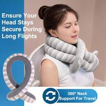 360° Headrest Airplane, 360° Head Support Long Flight Essentials, Double Support For Head Neck Chin,Neck Wrap Around,Sleeper Scarf For Travel,Airplane Head Strap, Travel Neck Pillows For Airplanes,27470813 - 彩色 - 查看 2