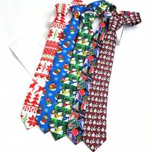 1 Stück handgemachte Schneemann Krawatte, geeignet für Party, Geschenk, Freizeitbekleidung - Verschiedenfarbig - Übersicht 1