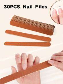 100/180目指甲锉，砂纸指甲锉，专业美甲修脚美容工具，5/10/20件套指甲锉套装，适合家庭和美甲沙龙使用，指甲护理工具，美甲用品，化妆工具 - 棕色 - 查看 10